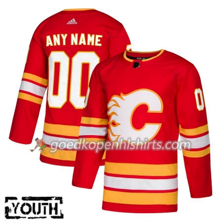 Calgary Flames Custom Adidas 2018-2019 Alternate Authentic Shirt - Kinderen